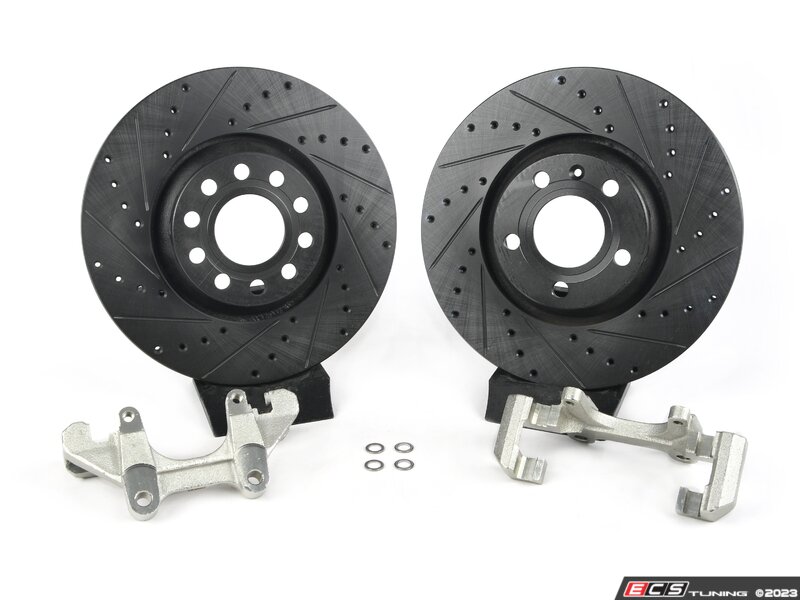 Front Big Brake Kit - stage 1 - ECS V5 Cross Drilled & Slotted Rotors (312x25)